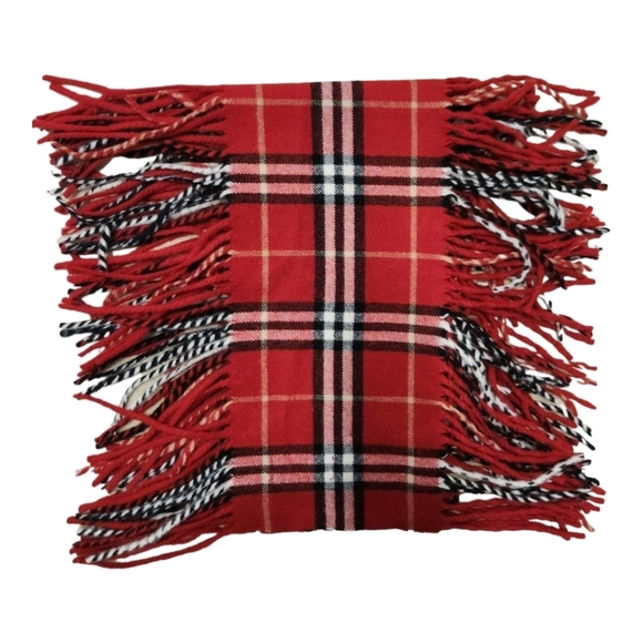 BURBERRY London: Red, "Nova Check" 100% Cashmere Long Scarf 56" x 7" - Picture 3 of 6